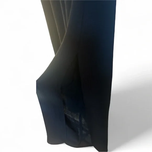 Three Bird Nest Dani Slit Wide Leg Pant Size Large Black Elastic Waistband Flowy - Picture 6 of 13